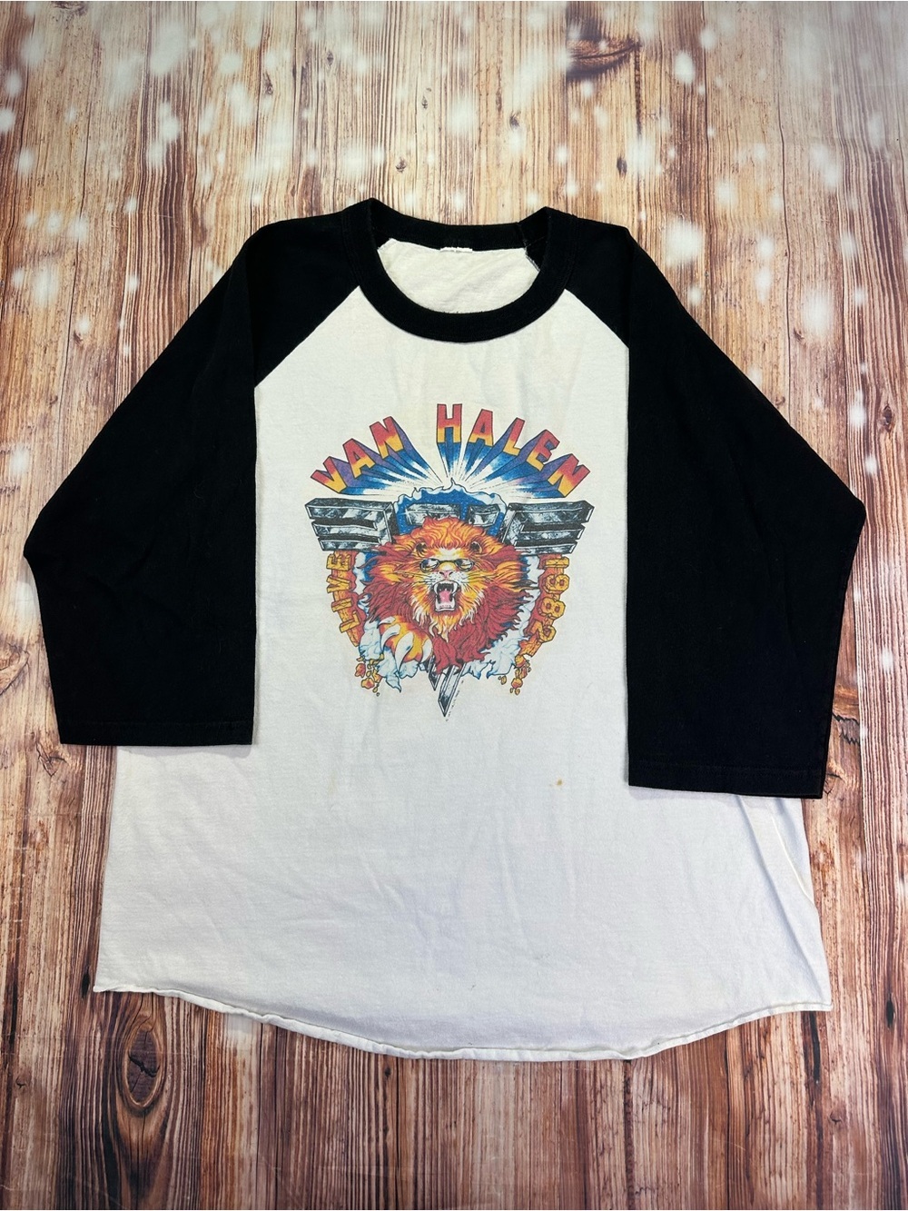 Vintage Van Halen Live Diver Down 1982 Tour Raglan T Shirt 80s Rock Band